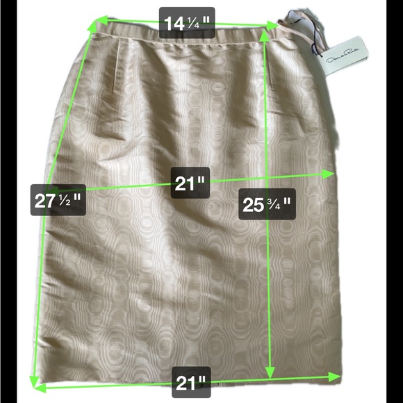 Oscar De La Renta Vintage NWT Silk Moire Pencil Skirt - Picture 11 of 11